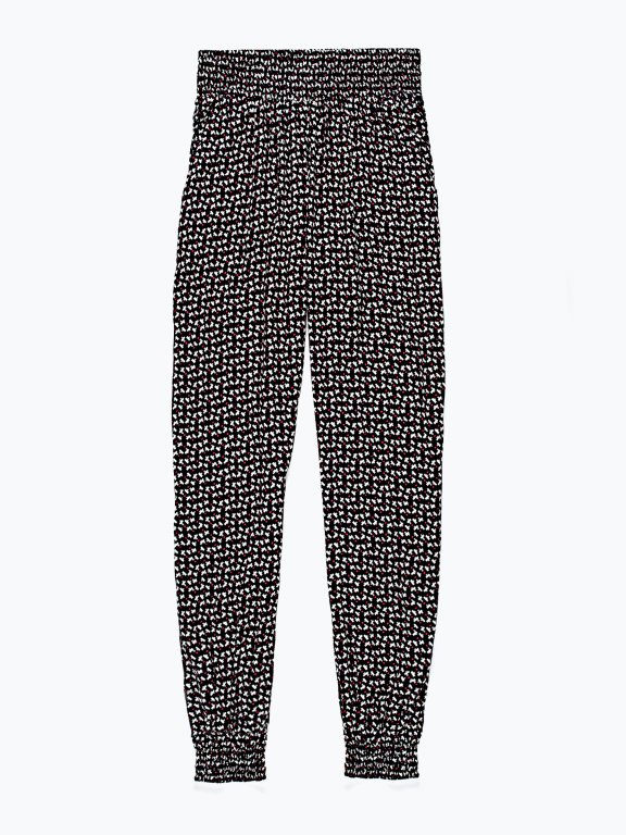 All over print viscose harem trousers