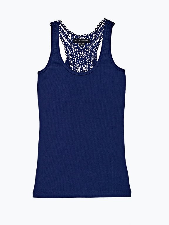 Tank top with back lace detail