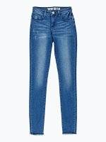 Cropper skinny jeans in dark blue wash