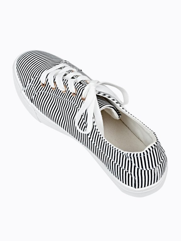 STRIPED LACE-UP SNEAKERS