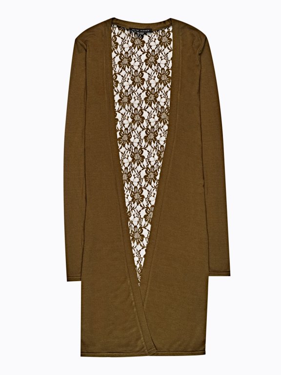 Longline cardigan with lace