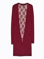 Longline cardigan with lace