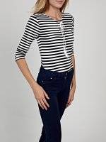 Lace-up striped top