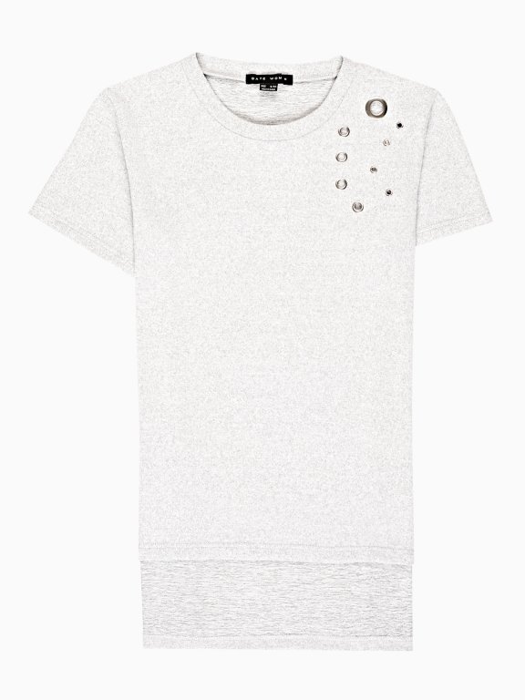 T-shirt with eyelets