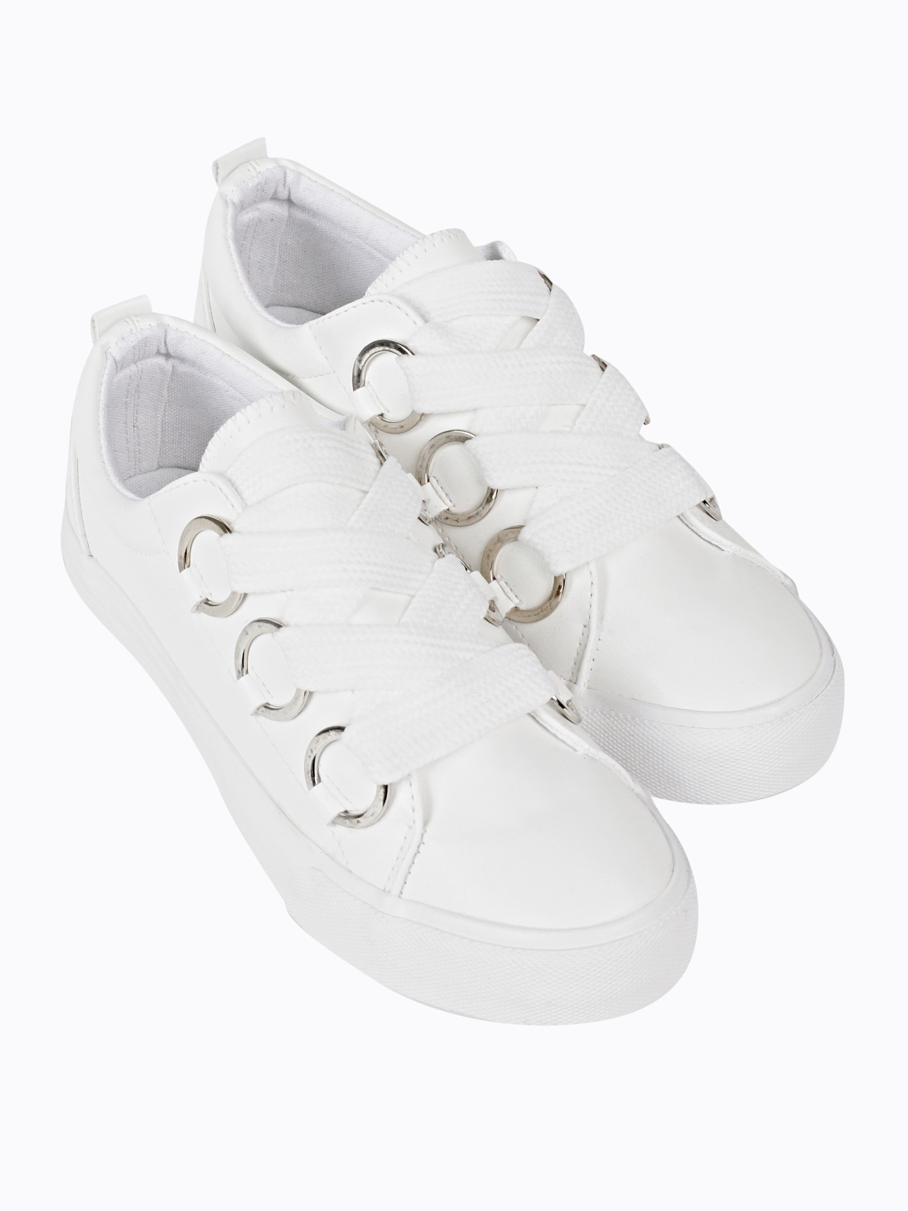 white wide sneakers
