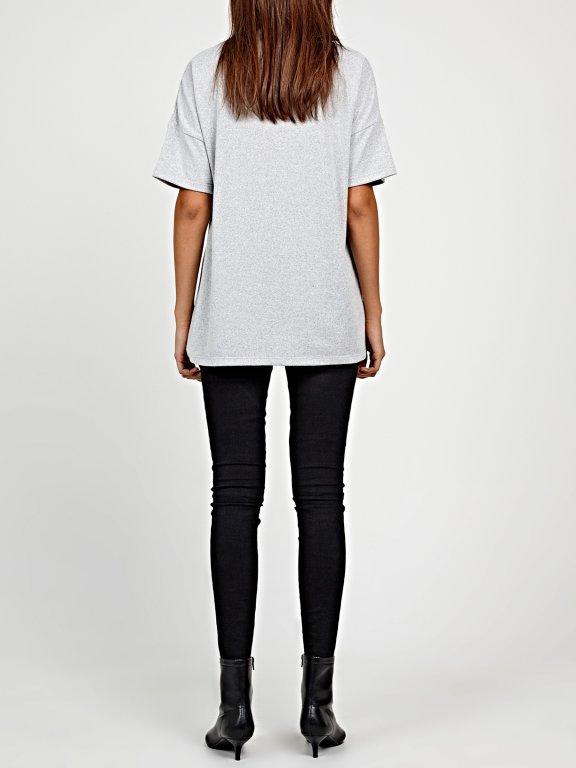 High neck top with pocket