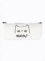 Silicone pencil case with cat print