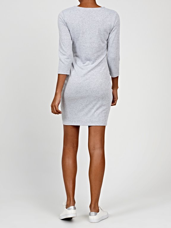 Marled bodycon dress with front lacing