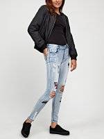 Damaged skinny jeans with prints