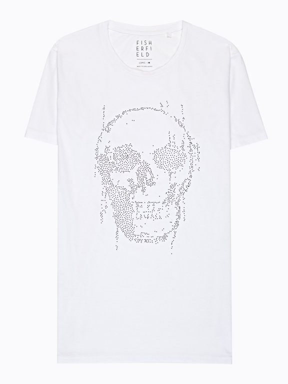 T-shirt with stone skull