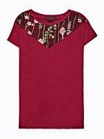 Embroidered t-shirt with mesh detail