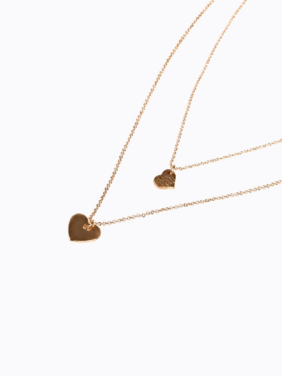 2-pack heart pendant necklaces set