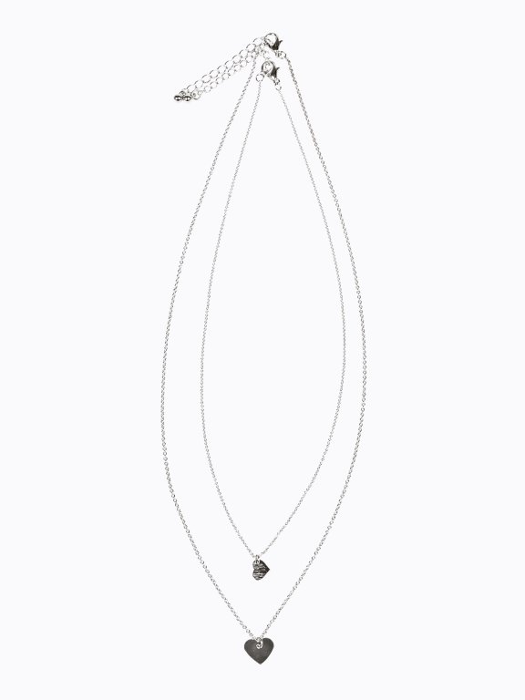 2-pack heart pendant necklaces set