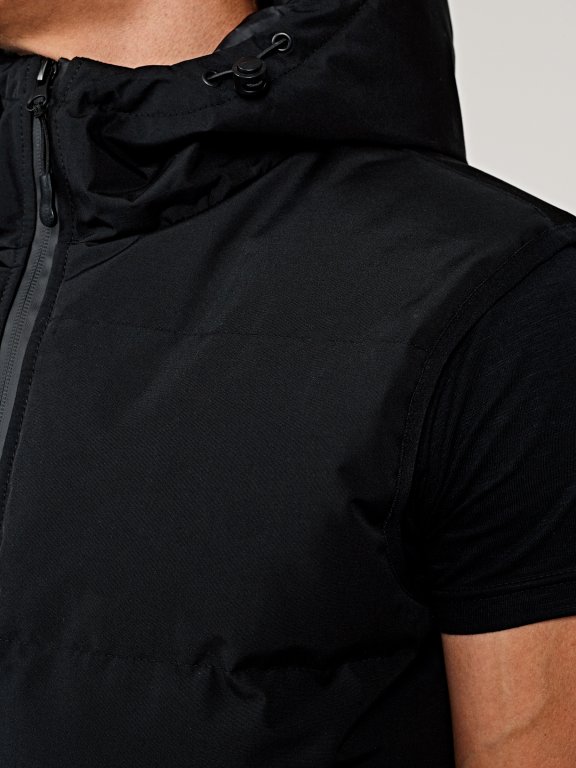 Basic padded vest with hood