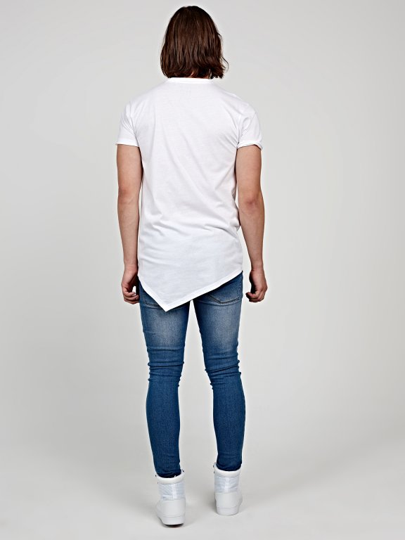 Longline t-shirt with asymmetrical hem