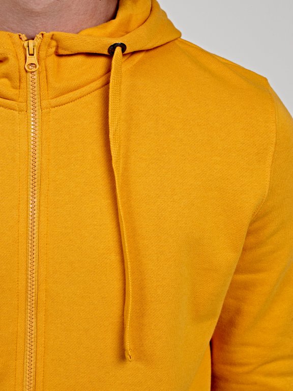 Zip-up hoodie with high collar