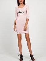 Jersey bodycon mini dress with message print