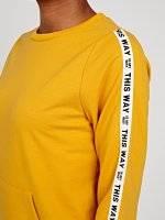 Longline sweatshirt with printed tape