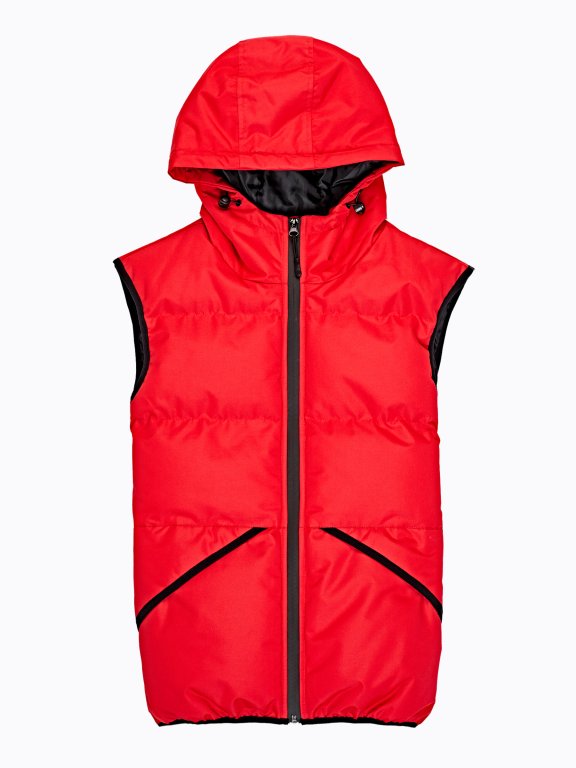 Basic padded vest with hood