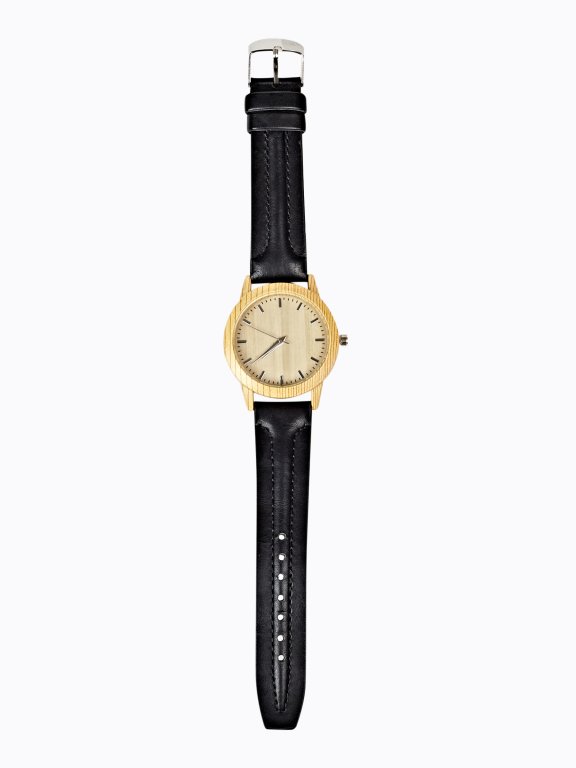 WATCH WITH WOODEN DIAL