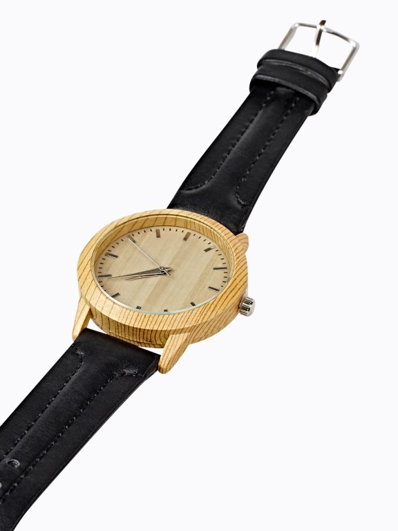 WATCH WITH WOODEN DIAL