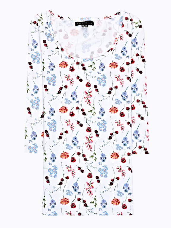 Floral print stretch t-shirt