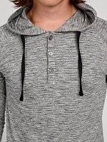 HOODED T-SHIRT WITH FRONT BUTTONS