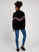 Longline hoodie with striped tape