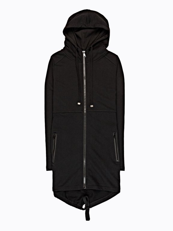 Longline zip-up hoodie