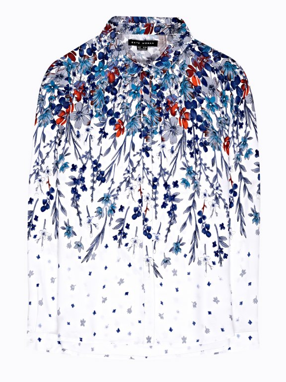Floral print viscose shirt