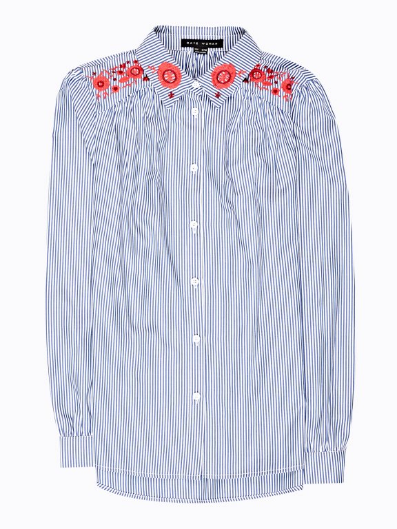 Striped shirt with emroidery