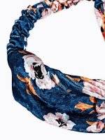 Velvet headband with floral print