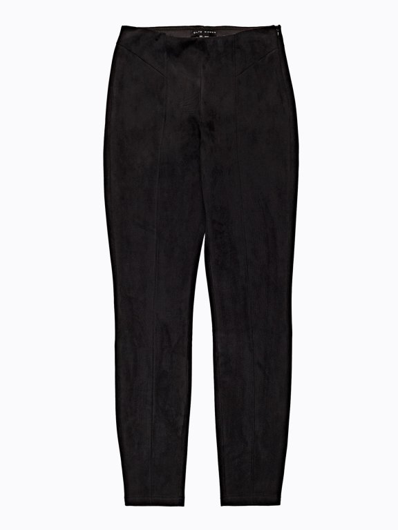 Faux suede slim trousers