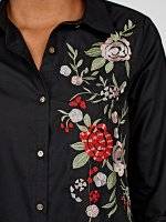 Embroidered shirt dress