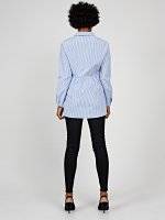 Striped shirt with embroidery and ruffle detail