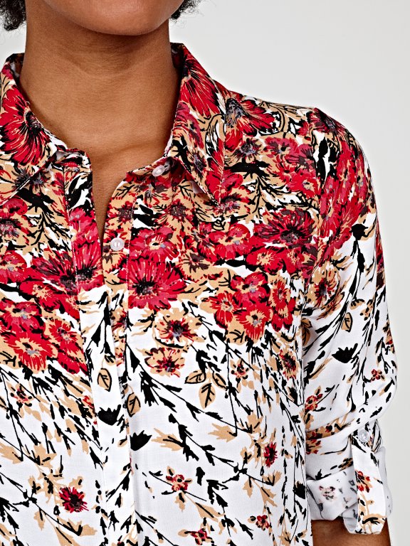 Floral print viscose shirt