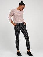 Striped slim trousers