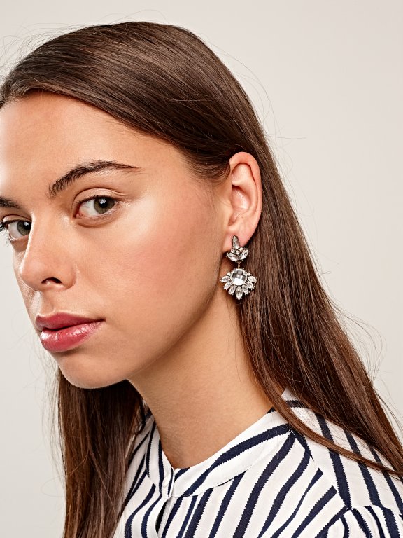 Faux stones drop earrings
