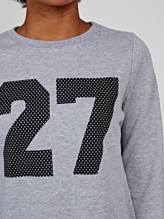 Longline sweatshirt with print