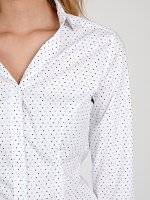 Polka dot print stretch shirt