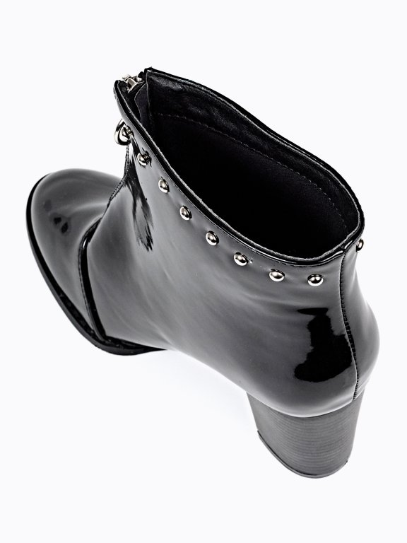 High heel ankle boots with studs