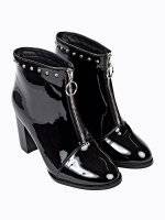 High heel ankle boots with studs