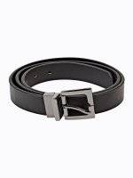 Reversible faux leather belt