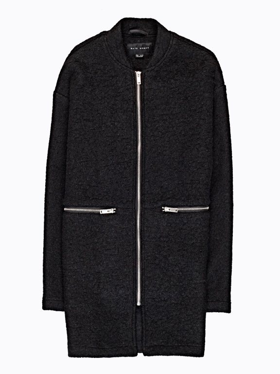 Zip-up coat in wool blend