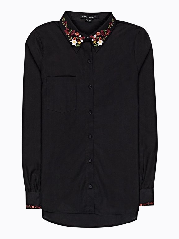 Cotton shirt with embroidery details