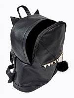 BACKPACK WITH POM POM AND TEETH
