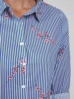 Striped cotton shirt with floral print