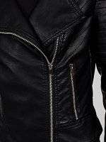 Biker jacket with zipper detail on shouldlers