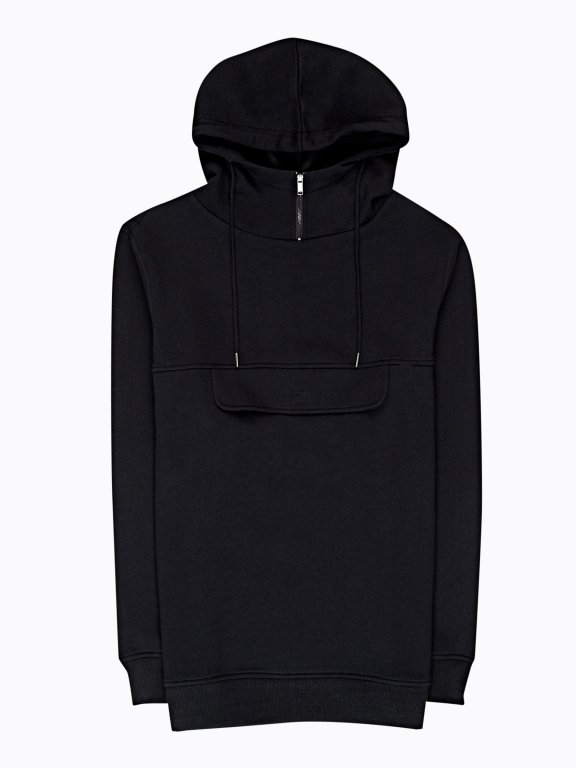 Hoodie with chest flap