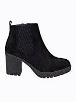 High heel ankle boots with track sole